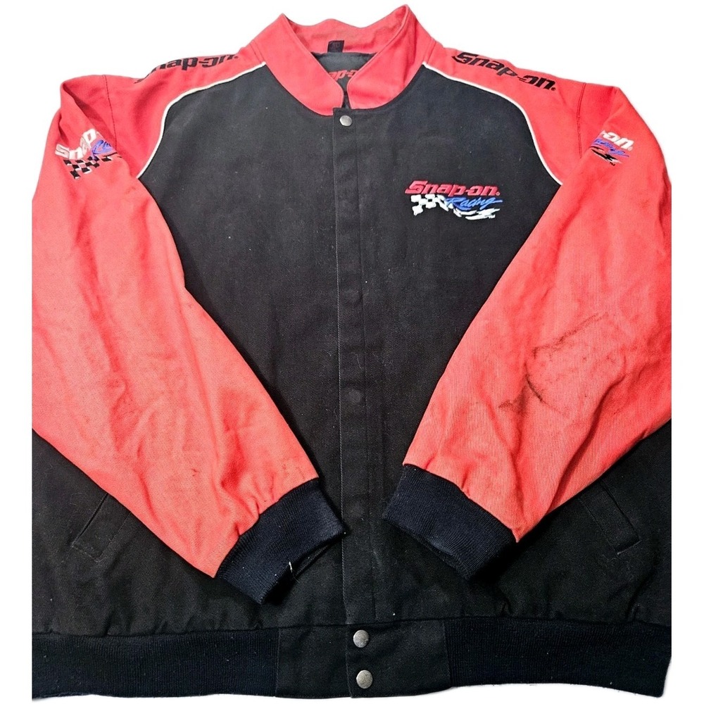 Snap On Racing Jacket Men's Size XL 100% Cotton Shell Long Sleeved Button Up
